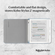 Kobo Libra Colour SleepCover Case | Dusk Blue Stylus Notebook | Sleep/Wake Technology | Built-in 2-Way Stand | Vegan Leather | Compatible with 7” Kobo Libra Colour eReader