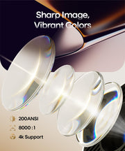 Mini Projector with Wifi and Bluetooth, Portable 4K Support, Android 14/ Auto Keystone, HY300Pro Small Smart Proyector for Bedroom Movie Outdoor, Compatible With HDMI/USB/TV Stick/Smartphone/Laptop