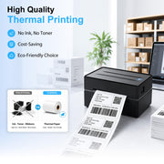 Thermal Shipping Label Printer 4x6 Bluetooth Label Maker for Small Business | Wireless Mailing Shipping Printer for USPS UPS Amazon Shopify Etsy - Compatible with iPhone Android Windows & Mac (Black)
