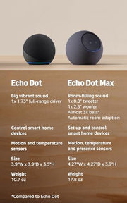 Amazon Echo Dot (newest model) - Vibrant sounding speaker, Designed for Alexa+, Great for bedrooms, dining rooms and offices, Charcoal