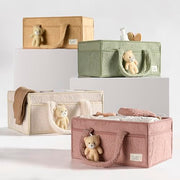 PeraBella Baby Diaper Caddy Organizer with Handle, Boy & Girl Shower Gift Basket, Portable Diaper Storage Basket Bin for Wipes, Newborn Baby Essentials Registry Search Must Haves, Car Caddy Organizer