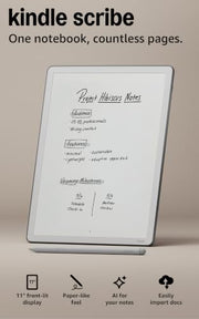 Amazon Kindle Scribe 32GB (newest model) — 11” display with front light, paper-like feel, and no distractions — Write in notebooks, docs, and books. Pen included - Graphite