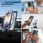 SUPFINE Magnetic for Samsung Galaxy S26 Ultra Case with Screen Protector, (Built-in Magnets) (Military Grade Drop Protection) Slim Translucent Shockproof Phone Case,Black