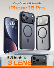 TOCOL for iPhone 18 Pro Case, Compatible with MagSafe, Black | Built-in Magnets, Camera Control Cover, Full Camera & Military-Grade Protection Anti-Slip Slim Translucent Matte Phone Case
