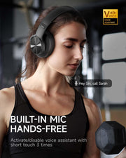 Picun B8 Wireless Bluetooth Headphones, 120H Playtime, 3EQ Modes, Black