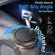 Compact Foldable Car Phone Holder for Magsafe [78+LBS Strongest Suction & 2400gf Strongest Magnetic] 360° Adjustable Car Phone Mount, Bedstand & Desk Mounts for iPhone 18-12 Pro Max (Carbon Fiber)
