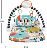 Fisher-Price Glow and Grow Kick & Play Piano Gym, Blue | Baby Playmat, 10 Linkable Toys, Removable Piano, Musical Learning Toy, Developmental Activities for Newborns 0+ Months