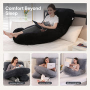 ALLOPERA U Shape Pregnancy Pillow - Full Body Maternity Pillow for Sleeping | Side Sleeper Support for Back, Belly, Hip & Leg, Pregnant Women, Removable & Washable Cover, Adjustable Fill, 57 Inch, Velvet