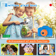 Seckton Upgraded Kids Selfie Camera, HD Digital Video Camera-Navy Blue | Christmas Birthday Gifts for Boys Age 3-9, Toddler Camera with Dual Lens, SD Card, Lanyard, Shockproof, Portable Creative Toy
