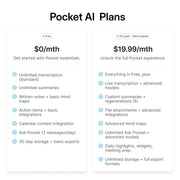 Pocket AI Voice Recorder, Auto Transcription, AI Note Taker, Space Grey | Recording Device, Action Items, Mind Maps, Ask Pocket, 4-Day Battery, MagSafe, iOS & Android