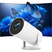 Mini Projector, Portable Smart Projector 4K WiFi 6 BT 5.4 [Built-in App] | Auto Keystone, Movie Projector Compatible With HDMI/USB/TV Stick/Smartphone/Laptop/PS5 Home Theater 180° Rotation White