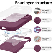 Vooii Magnetic for iPhone 18 Pro Max Case 6.9" Silicone, Burgundy | Compatible with Magsafe, Full Camera Protection, Soft Microfiber Lining, Shockproof Case for iPhone 18 Pro Max Cherry Red