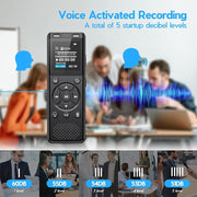 Tonfarb 64GB Digital Voice Recorder with Playback,Audio Recording Device | for Lectures Meeting/Classes/Interviews,Tape Recorder with Voice Activated,Password,Noise Reduction,A-B Repeat,MP3 Player Etc