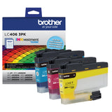 Brother Genuine LC406 Ink Cartridges for INKvestment Tank Printers | 3-pack cyan, magenta and yellow Brother printer ink LC406 ink cartridges for select INKvestment Tank printers