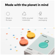 Chipolo Loop - Rechargeable Bluetooth Tracker for Key and Item Locator | Compatible with Apple or Google, Call Your Phone & Out of Range Alerts for Android (Charcoal)
