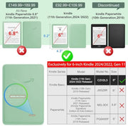 CoBak Case for 6" Kindle Basic 11th Gen 2024/2022, Sage | Auto Sleep and Wake, Lightweight , Slim, Premium Protective Case for Amazon Kindle Basic 11th Gen 6 Inch