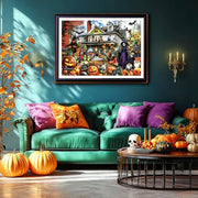 MINIWAN Halloween 1000 Piece Jigsaw Puzzle for Adults, 27.5" x 19.7" | Spooky Haunted House with Pumpkins & Witches, Challenging Fall Decor Puzzle, Unique Gift Idea for Halloween Enthusiasts