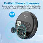 MEGATEK Portable CD Player with Bluetooth RX/TX, FM Transmitter & USB