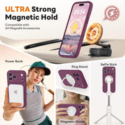 Vooii Magnetic for iPhone 18 Pro Max Case 6.9" Silicone, Burgundy | Compatible with Magsafe, Full Camera Protection, Soft Microfiber Lining, Shockproof Case for iPhone 18 Pro Max Cherry Red