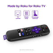 Roku TV Remote Control (Official Manufacturer Product) | Simple Setup & Pre-Set App Shortcuts - Replacement Remote Compatible with RokuTV Models ONLY (Not Roku Players)