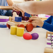 Augshy 40PCS Plastic Egg Shakers Percussion Musical Maracas Easter Eggs with a Storage Bag for Music Learning DIY Painting(8