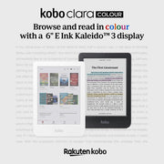 Kobo Clara Colour | Colour eReader | 6” Glare-Free Colour E Ink Kaleido™ 3 Display | Dark Mode Option | Waterproof | Audiobooks | 16GB of Storage | White