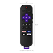 Roku TV Remote Control (Official Manufacturer Product) | Simple Setup & Pre-Set App Shortcuts - Replacement Remote Compatible with RokuTV Models ONLY (Not Roku Players)