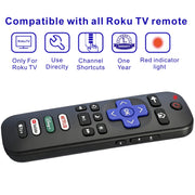 B Brainice Replacement Universal Remote for All Roku TV (2-Pack) | Indicator light, Oversized font, Smooth buttons, Senior-Friendly, Premium