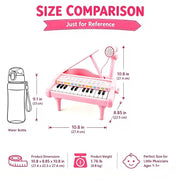 Love&Mini Piano Toys for Girls, 24-Key with Mic, Record & Playback, Ages 3+ | Kids Piano with 22 songs, 8 Percussion Sounds, LED lights, 4 Instrument Modes and Connect to MP3, Phone & Tablet