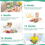 beiens Baby Books Toys, Tummy Time Touch and Feel Sensory Toys for Infant | Crinkle Cloth Book Toy for Baby 0-3-6-12-18 Months, Early Development Stroller Soft Toy, Newborn Shower Gift for Boy Girl