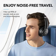 Soundcore by Anker Q20i Hybrid Active Noise Cancelling Headphones, Black | Over-Ear, Bluetooth, 40H ANC Playtime, Hi-Res Audio, Big Bass, Transparency Mode, Customize via App, Travel, Home, Office