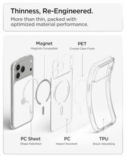 Spigen for iPhone 18 Pro Max Case, for iPhone 17 Pro Max Case, Clear White | Ultra Hybrid MagFit, Anti-Yellowing Resin, Air Cushion Tech, Military-Grade Drop Protection, Compatible with MagSafe
