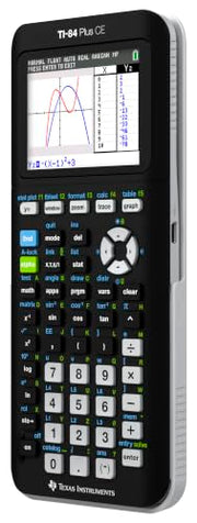 Texas Instruments TI-84 Plus CE Color Graphing Calculator, Black | Computer version included, USB charging, Full color, Faster than TI-84 Plus