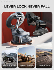 LISEN for MagSafe Car Mount [3800gf Strong Magnet&90+LBS Suction] 360° Adjustable Vacuum Magnetic Phone Holders for Your Car, for iPhone 18 Pro Max 17 16 15 14 13 12 Plus Air for Shower All Smartphone