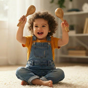 Stoie’s Wooden Musical Instruments for Kids Ages 3+, Montessori Music Toy Set for Kids with Drum, Tambourine, Maracas, Bells & Flute, Educational Preschool Toys for Boys & Girls