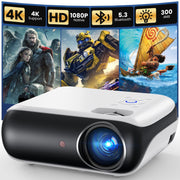 HAPPRUN Native 1080P Bluetooth Projector - Standard | Native 1080P • Mini & Portable • Easy Setup • Built-in Speaker • HDMI for PC, Laptop & PS5