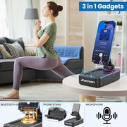 JTEMAN Cell Phone Stand with Bluetooth Speaker,Birthday Gifts for Men Women | Big Sound & Clear Audio,Cool Tech Gadget Wireless Speaker, Unique Ideal Gifts, Foldable Adjustable Phone Stand for Desk