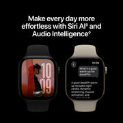 Apple Watch Series 12 GPS 42mm Smartwatch | Light Gold Aluminum Case, Sand Sport Band - S/M. Health + Fitness + Sleep Tracking, Heart Rate, Safety