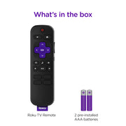 Roku TV Remote Control (Official Manufacturer Product) | Simple Setup & Pre-Set App Shortcuts - Replacement Remote Compatible with RokuTV Models ONLY (Not Roku Players)