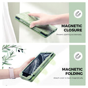 7"/6.8" Green Embossed Case Compatible with Kindle Paperwhite 11th/12th Gen,Colorsoft Signature Edition 2024,Retro Flower Book Cover Hand Strap Stand Auto Wake Design Accessories 2025