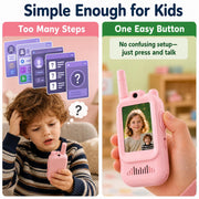 Video Walkie Talkies for Kids, 2 Pack Rechargeable with Screen | No WiFi Auto Pairing, Voice Changer | Indoor Outdoor Toys for Camping & Birthday Gifts for Boys Girls Ages 3-12, 500m Range