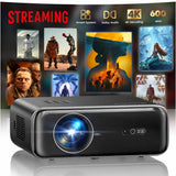 [Built-in Apps/4K Support] Smart Outdoor Projector with WiFi and Bluetooth, Movie Projector, DoIby Audio with Dual Speaker, Auto Focus w/ YouTube&PrimeVideo Proyector, Upgrad P62 Pro