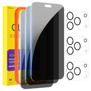 PEHAEL for iPhone 18 Pro Max Privacy Screen Protector+Camera Lens Protector | 3+3 Pack, Installation Frame, Cleaning kits, Anti-Spy Private, Anti-Scratch, 9H Tempered Glass, Case Friendly