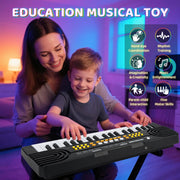 37 Key Upgraded Keyboard Piano with Microphone Kids Music Toy Ages 3-7 | Toddler First Electric Musical Instrument Learning Toy for 3 4 5 6 7 Year Old Boys Girls Birthday Gifts (Black)