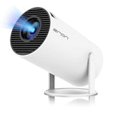 Mini Portable Projector, Support 4K 1080P with Dual-Band WIFI6 5G Wireless 5.0 Bluetooth Android 11,160 ANSI,180° Rotatable, Auto Keystone Correction, 35"-130" Screen Video Projector