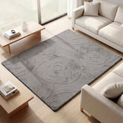Rose Garden Faux Fur Jacquard Plush Play Mat